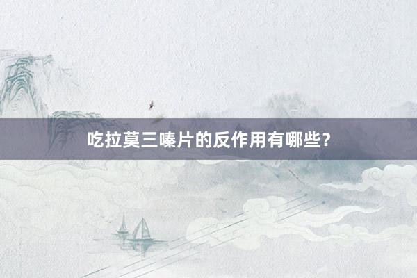 吃拉莫三嗪片的反作用有哪些？